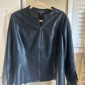 Christian Siriano Black Leather Jacket